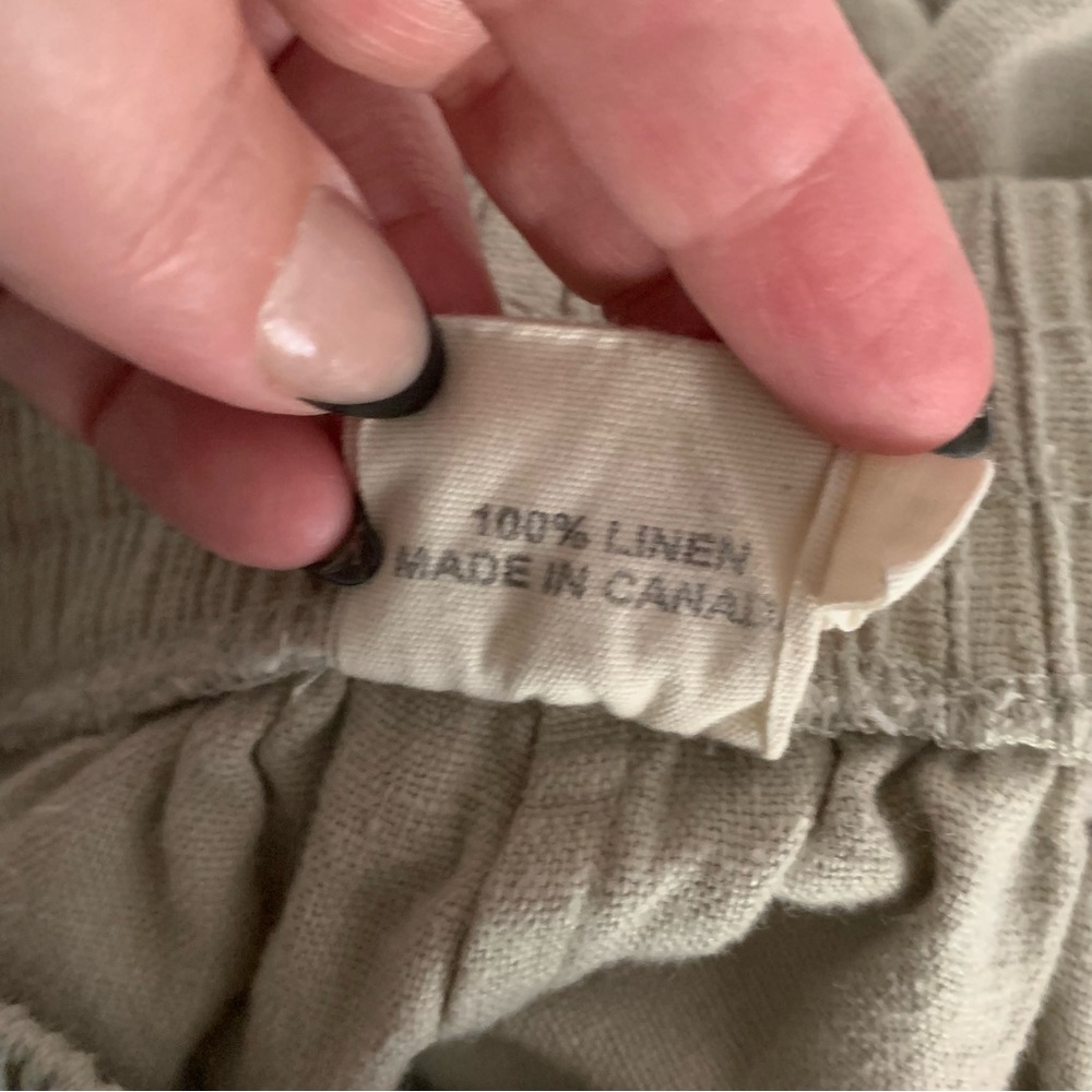 Beaton Linen Women's XS Cropped Beige 100% Linen Pants Pull On Casual Comfy - Picture 4 of 4